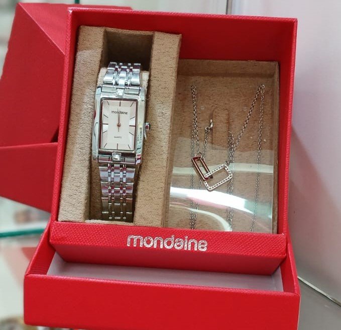Kit Relógio Mondaine Feminino Prata
