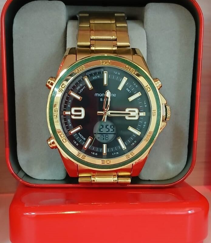 Relógio Dourado Casual Mondaine