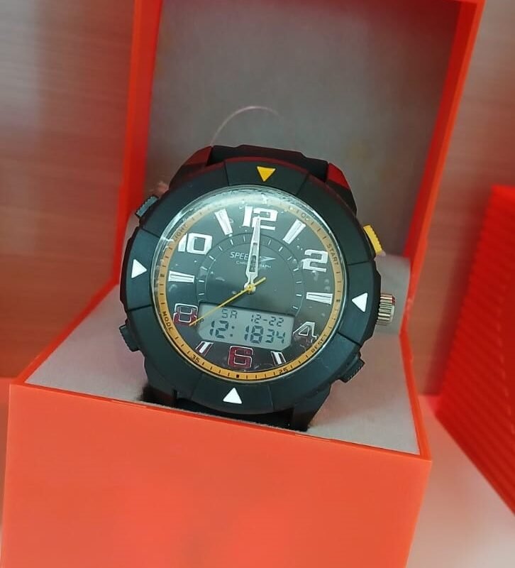 Relógio Esportivo Masculino Speedo - PRETO AMARELO